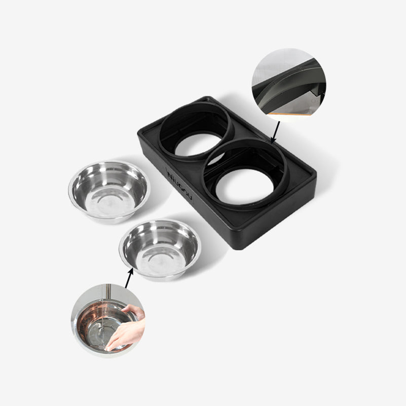 Elevated Dog Bowl with Stand Adjustable Height & Stainless Steel - FriskFable - friskfable