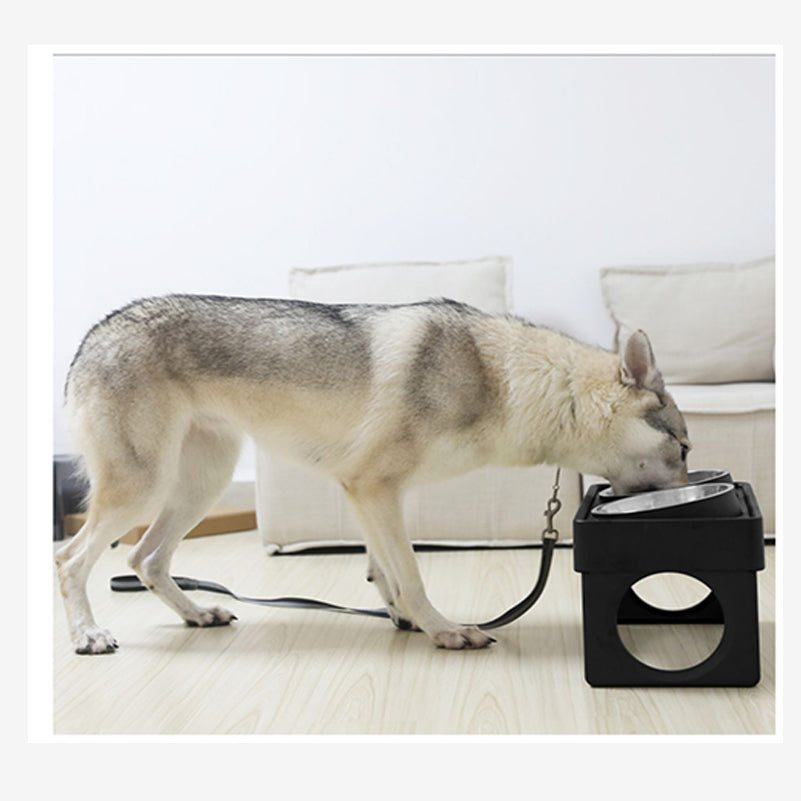 Elevated Dog Bowl with Stand Adjustable Height & Stainless Steel - FriskFable - friskfable