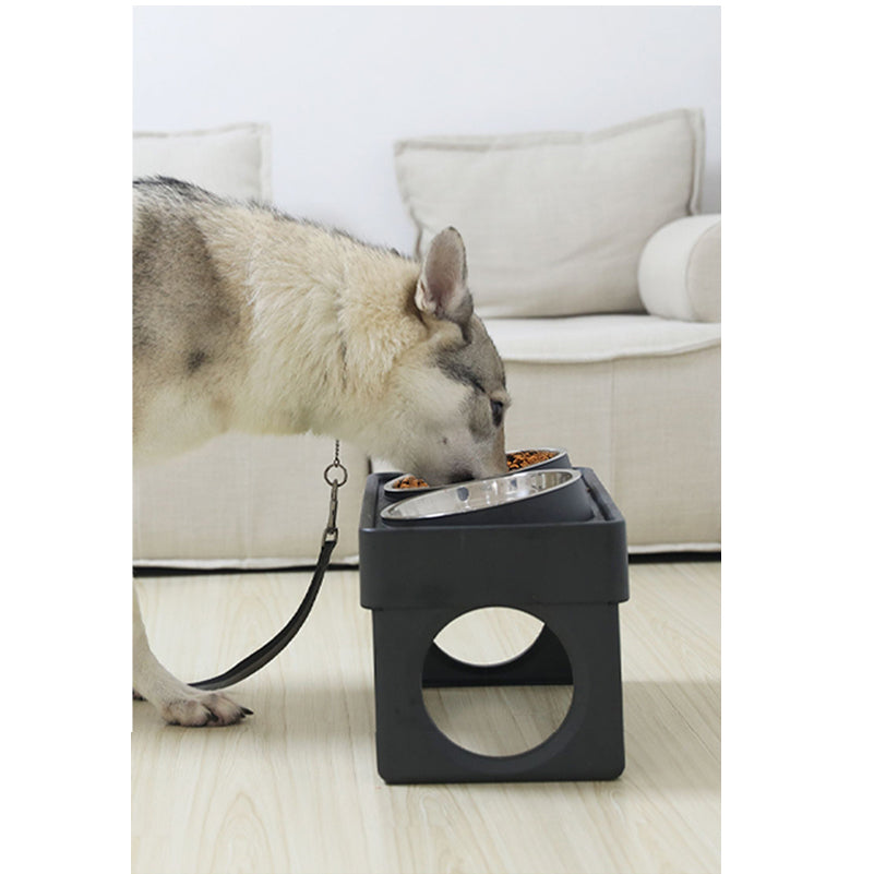 Elevated Dog Bowl with Stand Adjustable Height & Stainless Steel - FriskFable - friskfable