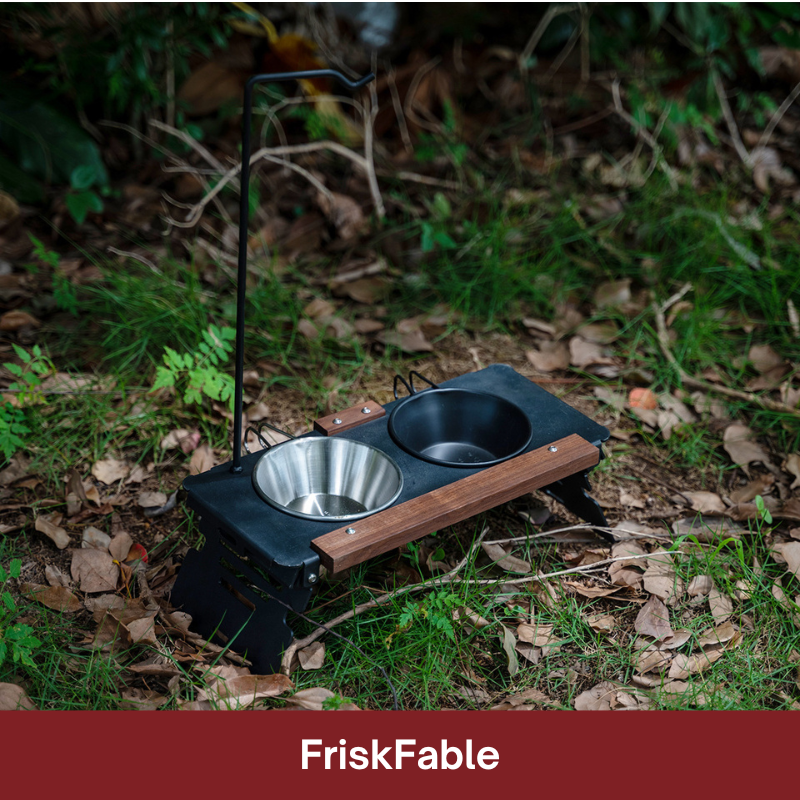 Outdoor-Style Dog Bowl with Stand Anti-Tip & Portable - FriskFable - friskfable