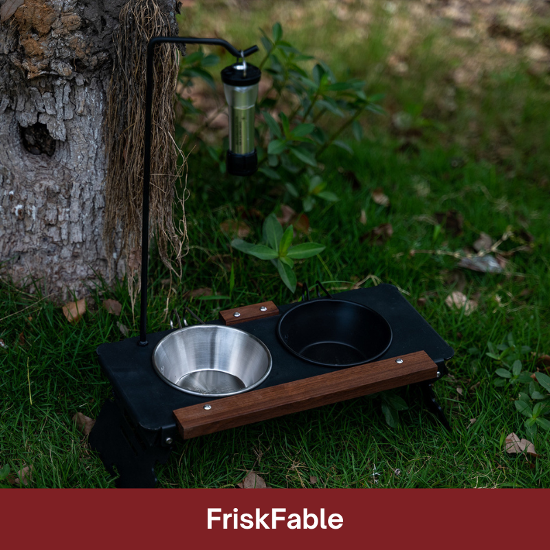 Outdoor-Style Dog Bowl with Stand Anti-Tip & Portable - FriskFable - friskfable