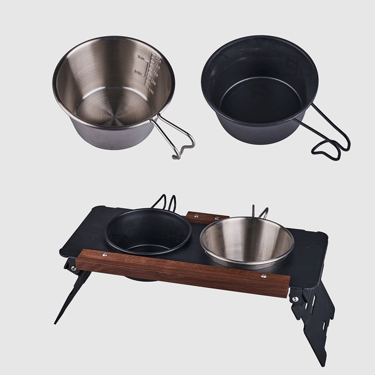 Outdoor-Style Dog Bowl with Stand Anti-Tip & Portable - FriskFable - friskfable