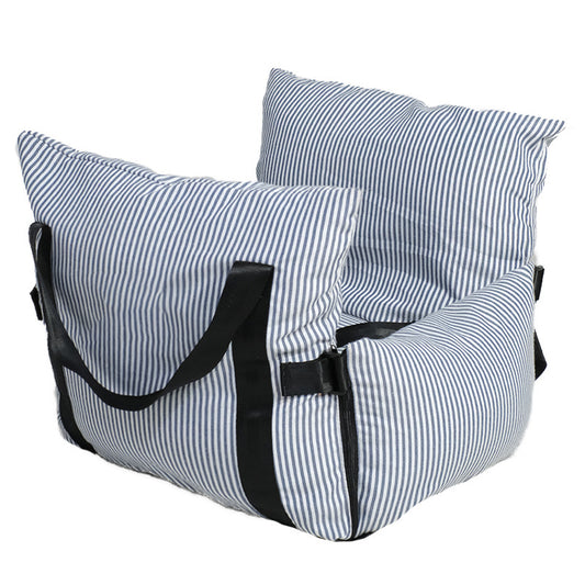 2-in-1 Striped Dog Car Seat | Machine-Washable & Year-Round Use | FriskFable - friskfable