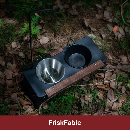 Outdoor-Style Dog Bowl with Stand Anti-Tip & Portable - FriskFable - friskfable